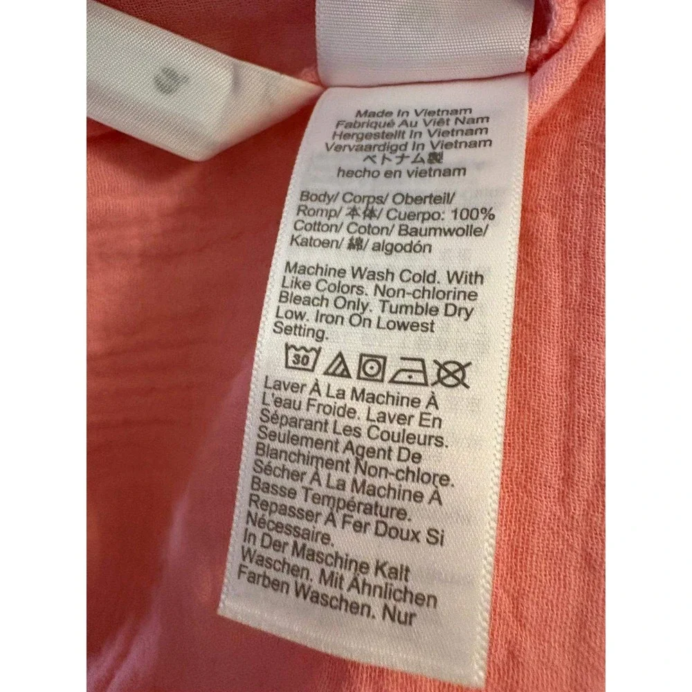 J.Crew Pink Textured Cotton Gauze Tiered Midi Dress with‎ Belt Size 6